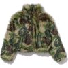 ABC CAMO ONE POINT METALLIC LONG FUR JACQUARD DOWN