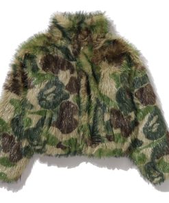 ABC CAMO ONE POINT METALLIC LONG FUR JACQUARD DOWN