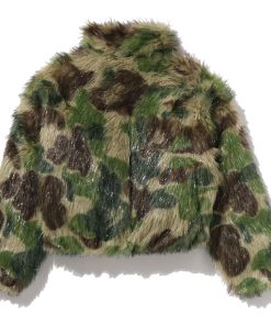 ABC CAMO ONE POINT METALLIC LONG FUR JACQUARD DOWN