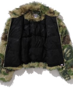ABC CAMO ONE POINT METALLIC LONG FUR JACQUARD DOWN