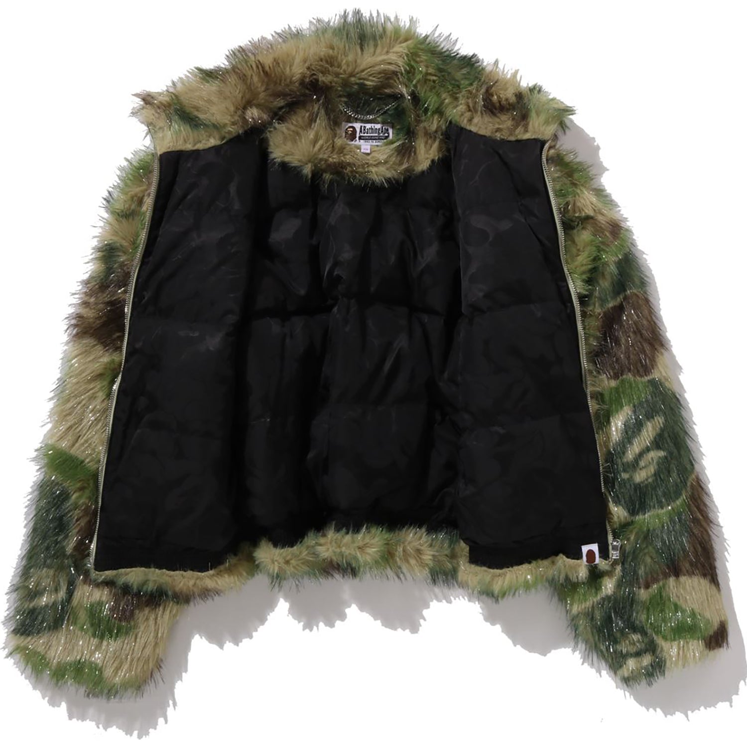 ABC CAMO ONE POINT METALLIC LONG FUR JACQUARD DOWN