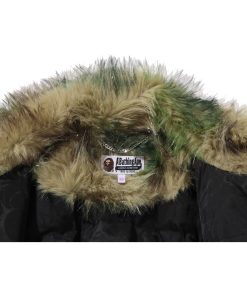 ABC CAMO ONE POINT METALLIC LONG FUR JACQUARD DOWN