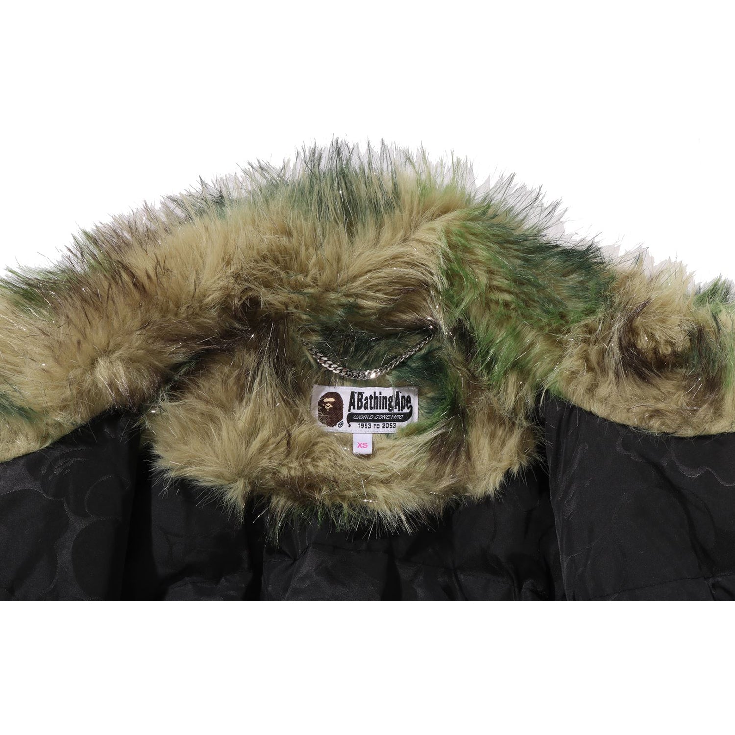 ABC CAMO ONE POINT METALLIC LONG FUR JACQUARD DOWN