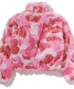 ABC CAMO ONE POINT METALLIC LONG FUR JACQUARD DOWN