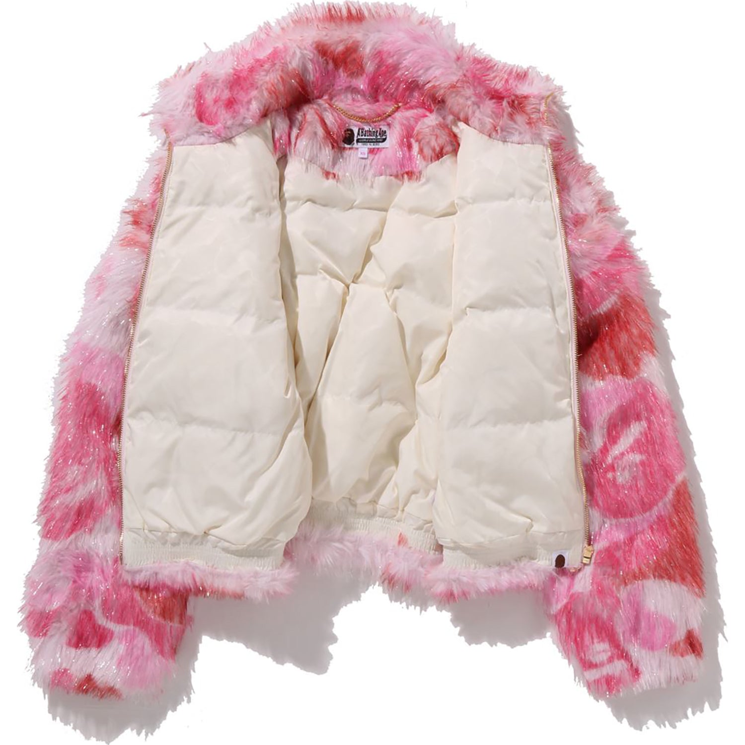 ABC CAMO ONE POINT METALLIC LONG FUR JACQUARD DOWN