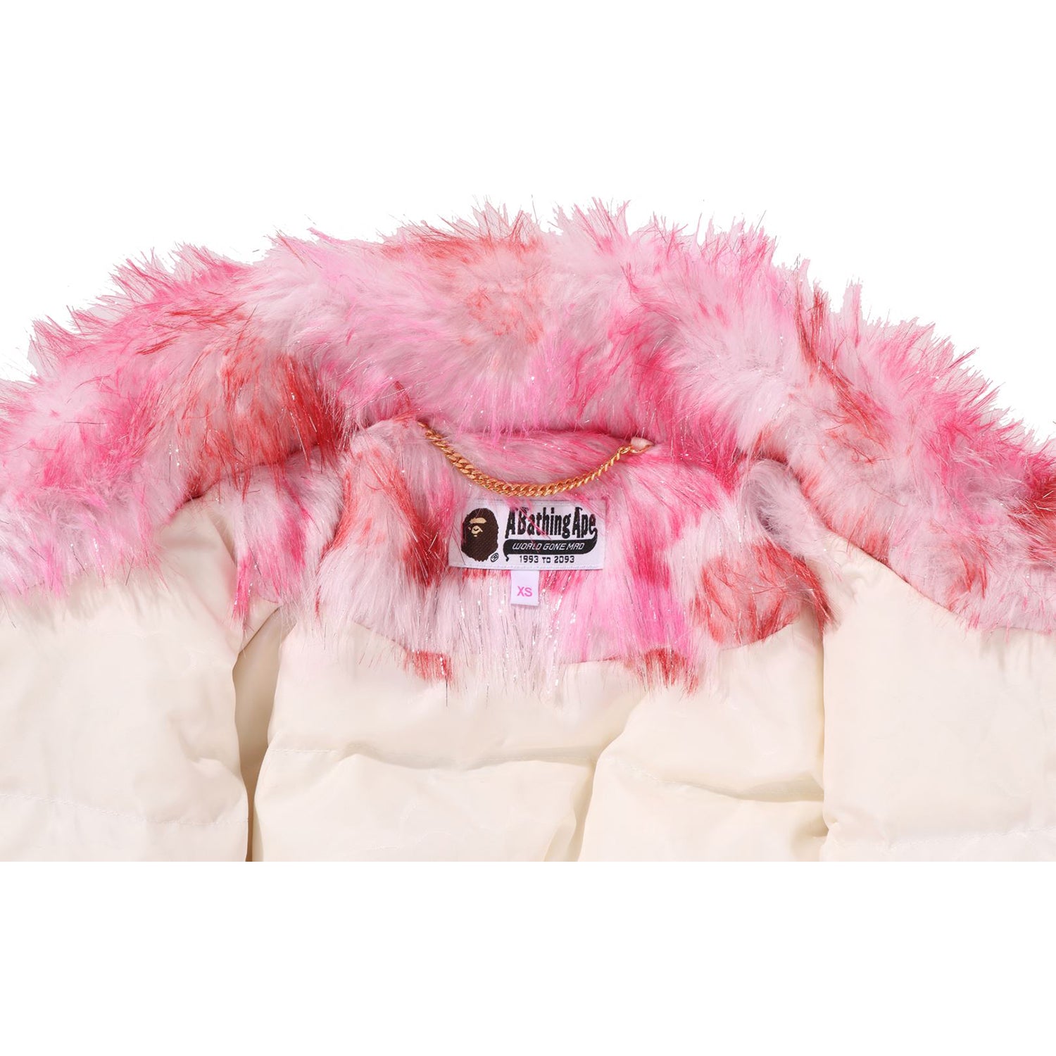 ABC CAMO ONE POINT METALLIC LONG FUR JACQUARD DOWN