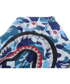 ABC CAMO CRYSTAL STONE SHARK FULL ZIP HOODIE MENS