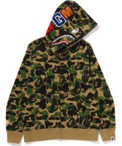 ABC CAMO CRYSTAL STONE SHARK FULL ZIP HOODIE MENS