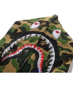 ABC CAMO CRYSTAL STONE SHARK FULL ZIP HOODIE MENS