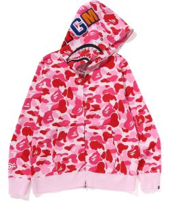 ABC CAMO CRYSTAL STONE SHARK FULL ZIP HOODIE MENS