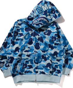 ABC CAMO POLYESTER RELAXED FIT SHARK FULL ZIP HOOD