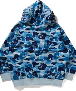 ABC CAMO POLYESTER RELAXED FIT SHARK FULL ZIP HOOD