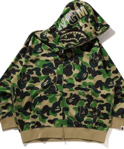ABC CAMO POLYESTER RELAXED FIT SHARK FULL ZIP HOOD