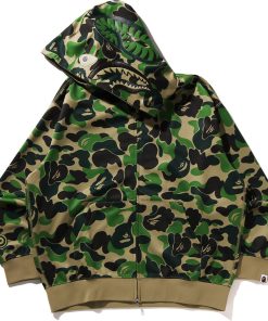 ABC CAMO POLYESTER RELAXED FIT SHARK FULL ZIP HOOD