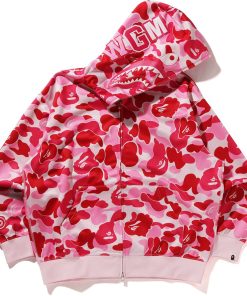 ABC CAMO POLYESTER RELAXED FIT SHARK FULL ZIP HOOD
