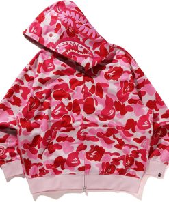 ABC CAMO POLYESTER RELAXED FIT SHARK FULL ZIP HOOD