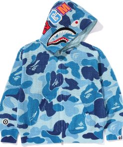 ABC CAMO CROCHET RELAXED FIT SHARK FULL ZIP HOODIE