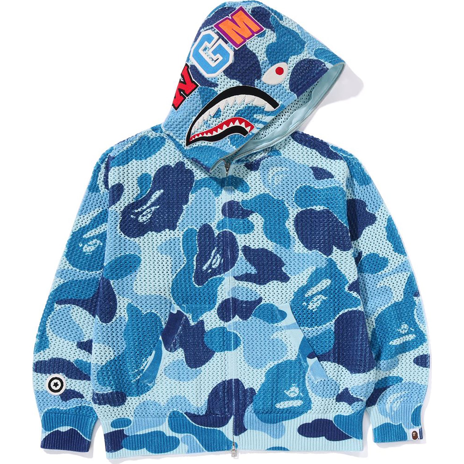 ABC CAMO CROCHET RELAXED FIT SHARK FULL ZIP HOODIE