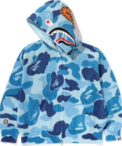 ABC CAMO CROCHET RELAXED FIT SHARK FULL ZIP HOODIE