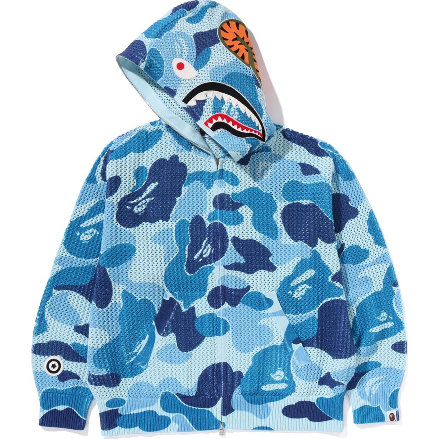 ABC CAMO CROCHET RELAXED FIT SHARK FULL ZIP HOODIE