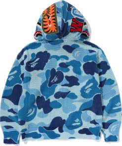 ABC CAMO CROCHET RELAXED FIT SHARK FULL ZIP HOODIE