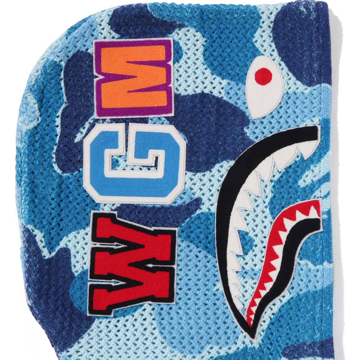 ABC CAMO CROCHET RELAXED FIT SHARK FULL ZIP HOODIE