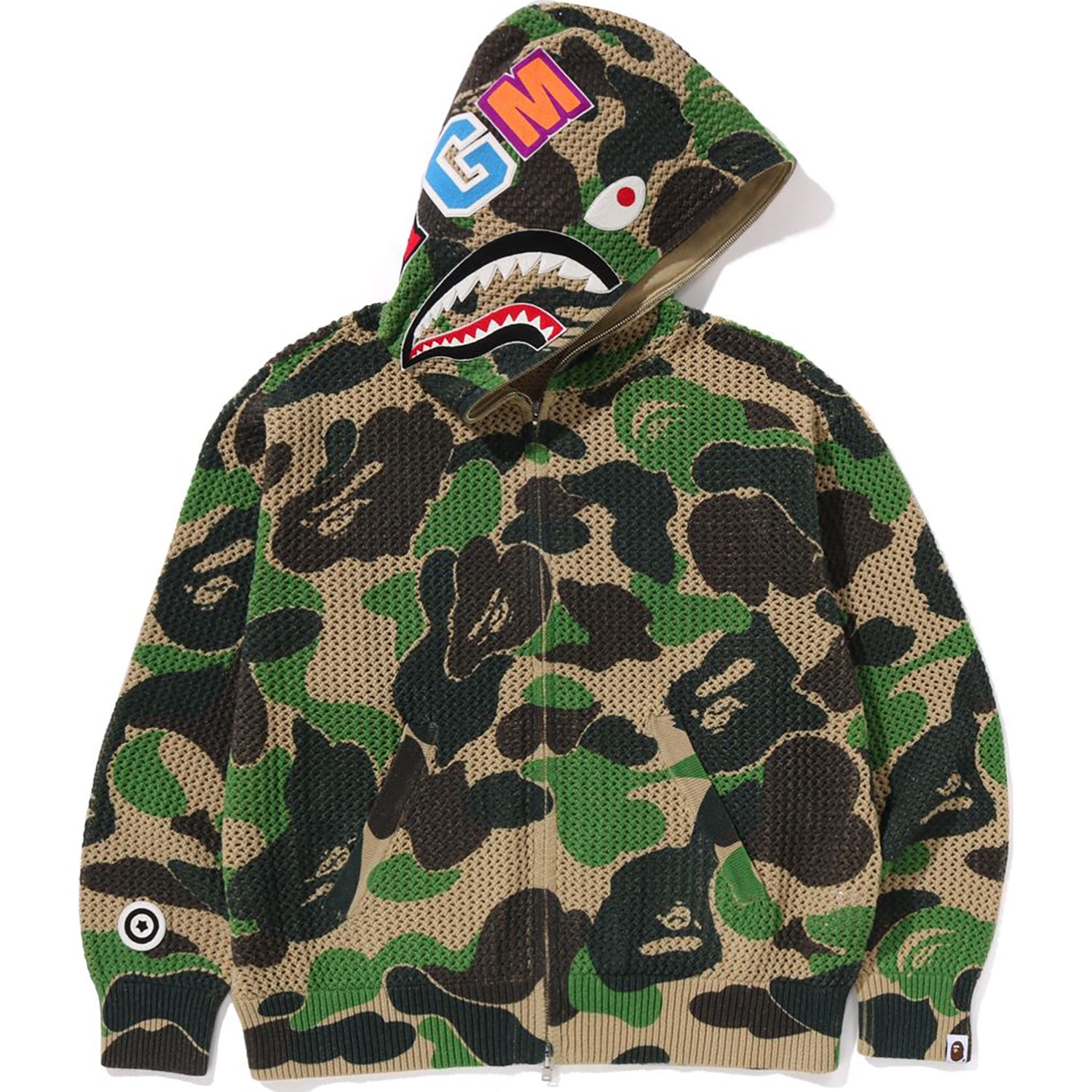 ABC CAMO CROCHET RELAXED FIT SHARK FULL ZIP HOODIE