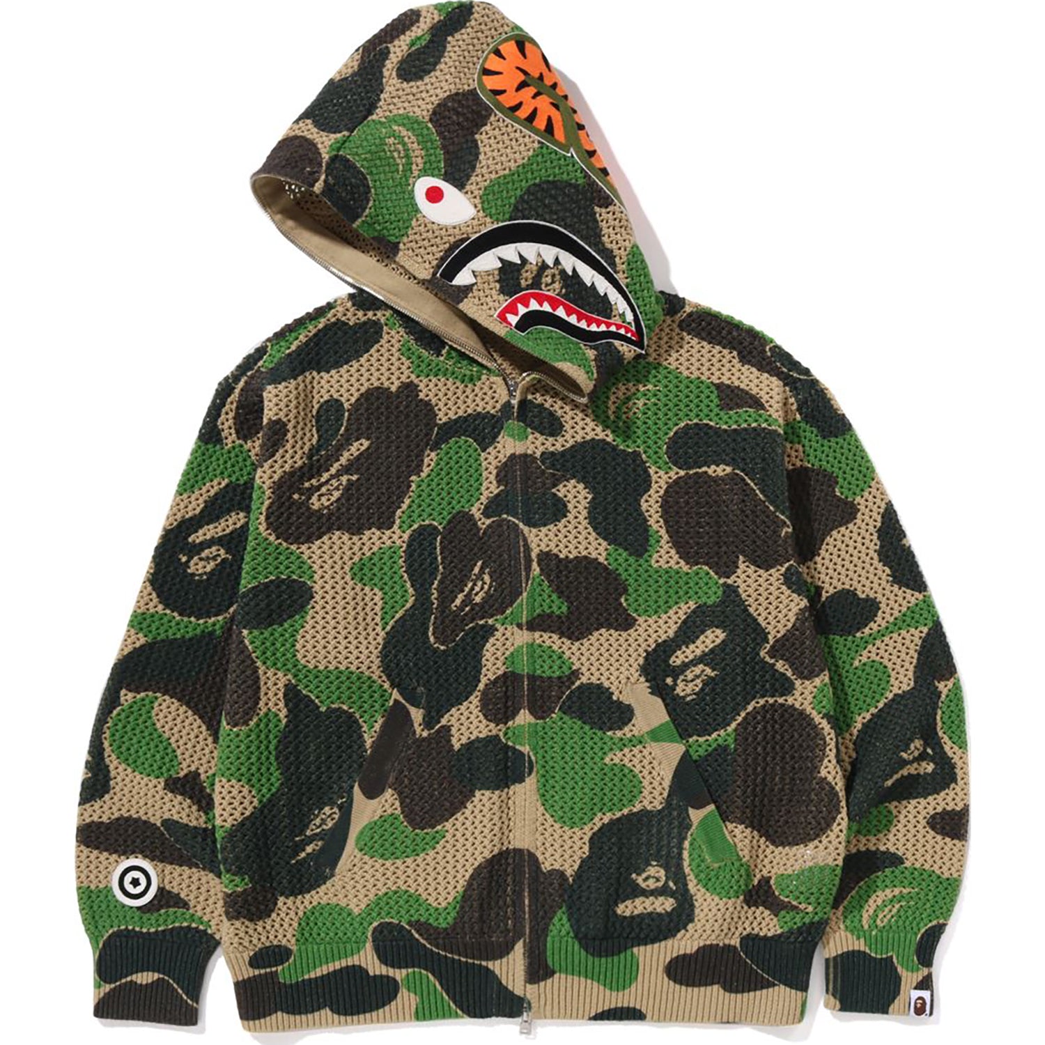 ABC CAMO CROCHET RELAXED FIT SHARK FULL ZIP HOODIE