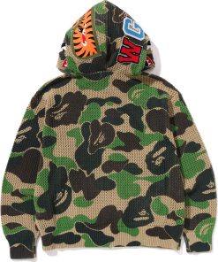 ABC CAMO CROCHET RELAXED FIT SHARK FULL ZIP HOODIE