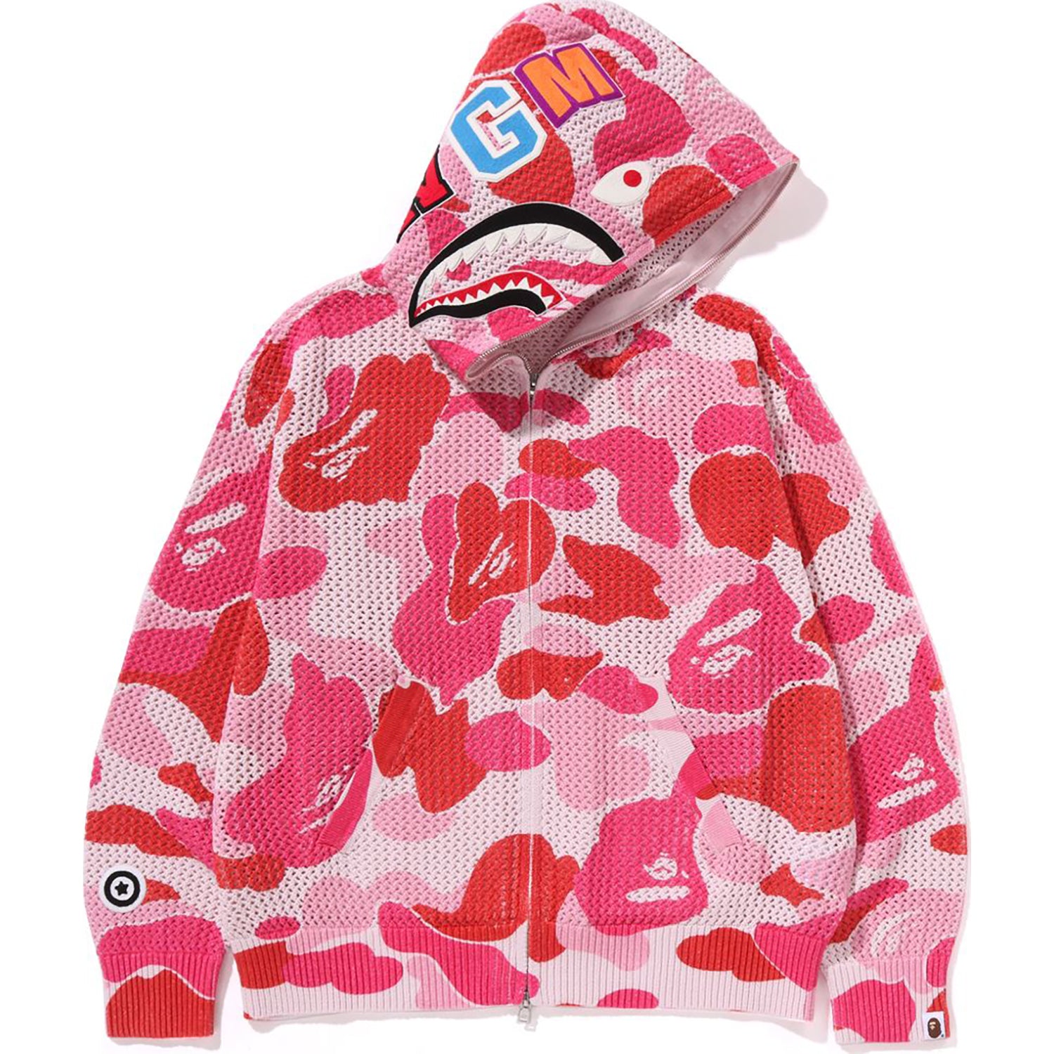 ABC CAMO CROCHET RELAXED FIT SHARK FULL ZIP HOODIE