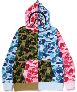 ABC CAMO CRAZY SHARK FULL ZIP HOODIE MENS