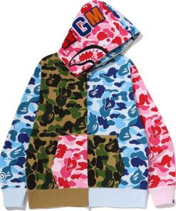 ABC CAMO CRAZY SHARK FULL ZIP HOODIE MENS