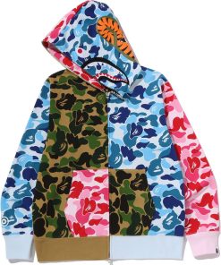 ABC CAMO CRAZY SHARK FULL ZIP HOODIE MENS