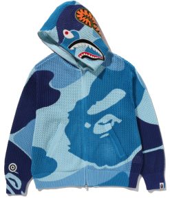 ABC CAMO CROCHET SHARK RELAXED FIT FULL ZIP HOODIE