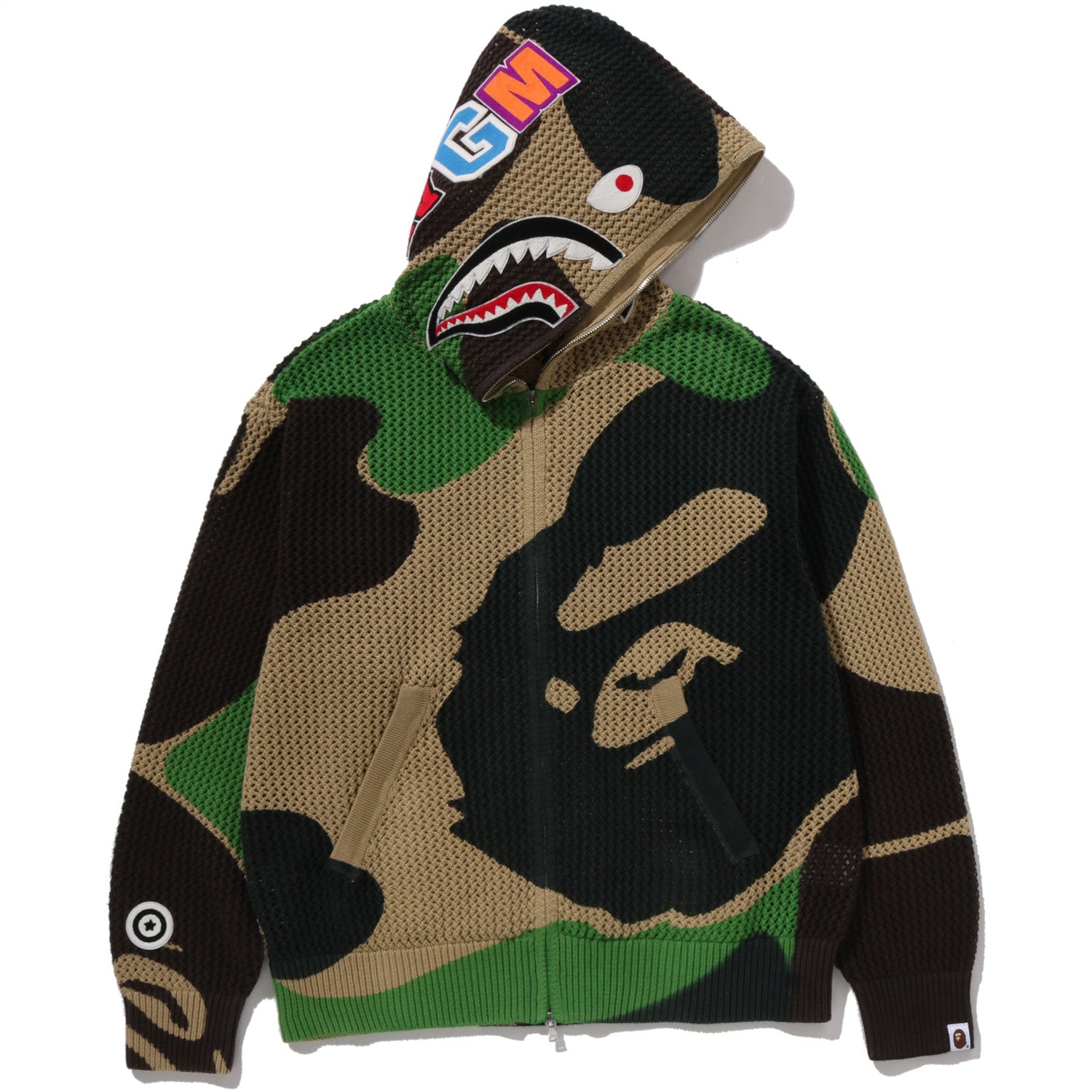 ABC CAMO CROCHET SHARK RELAXED FIT FULL ZIP HOODIE