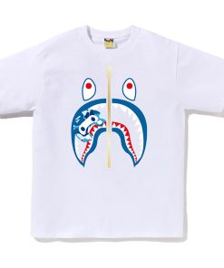 BAPE MENS ABC CAMO MILO SHARK T-SHIRT